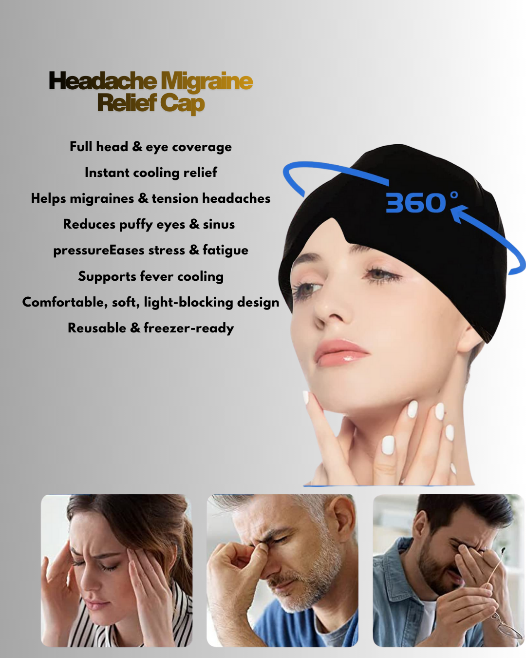 Ice Gel Headache Relief Hat