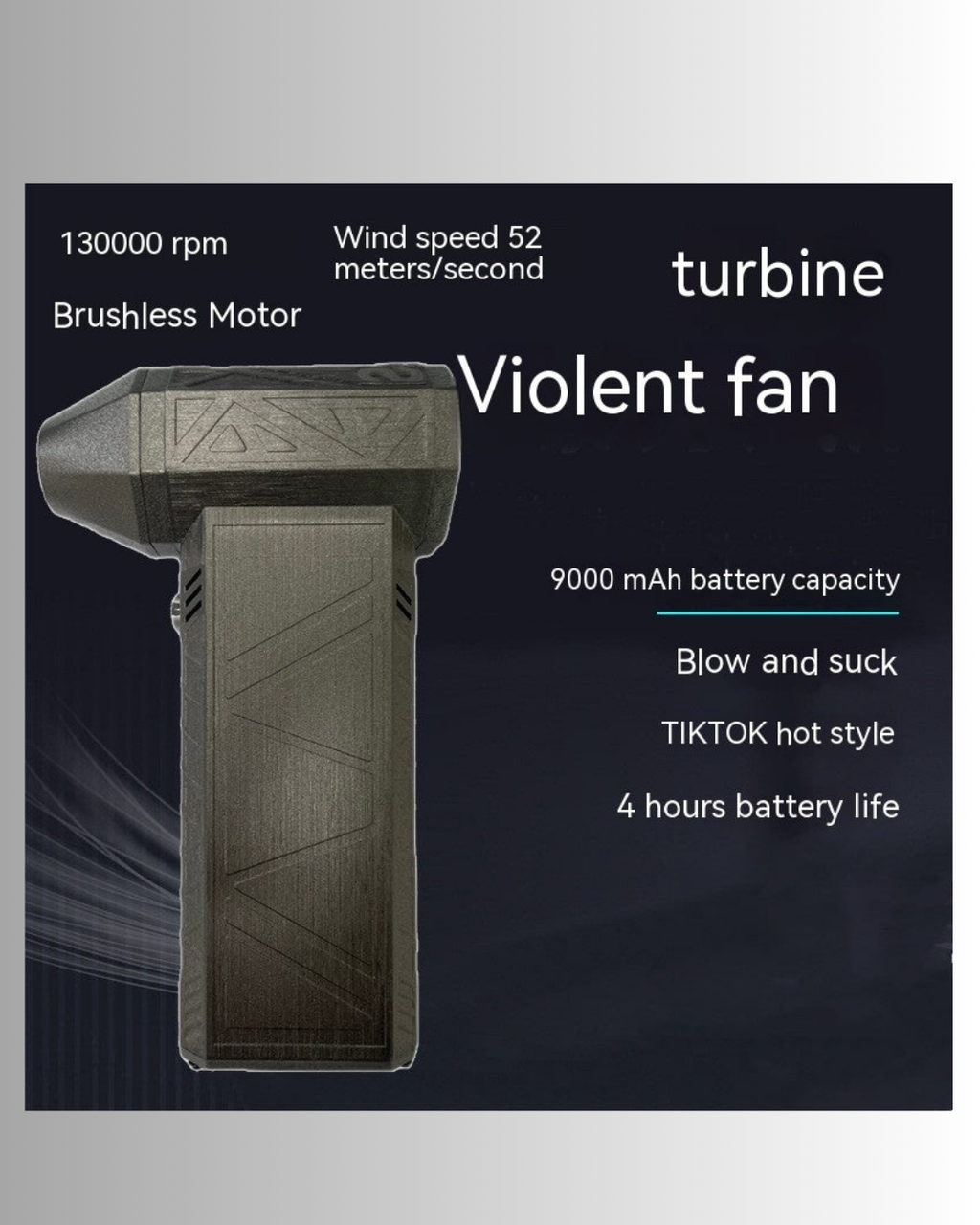 Turbo Fan Silent High Power Jet Fan Brushless