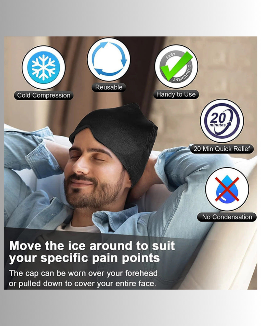 Ice Gel Headache Relief Hat