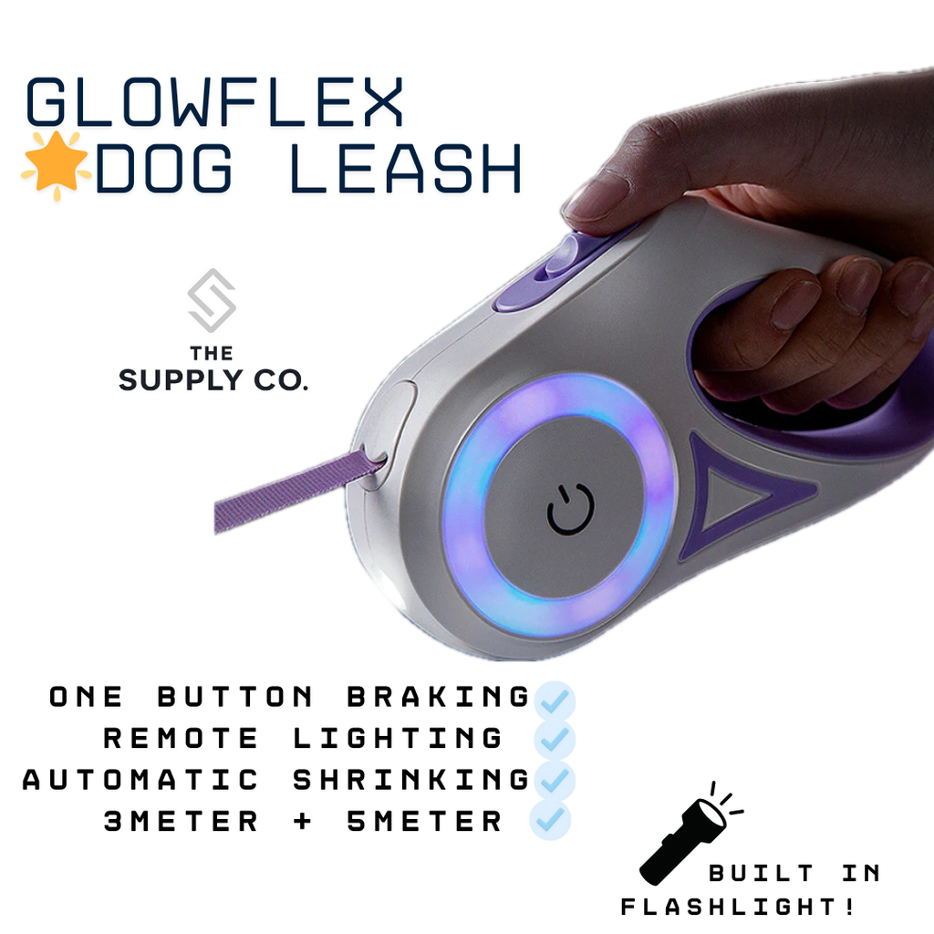 ⭐️ GlowFLEX Dog Leash Retractable Leash